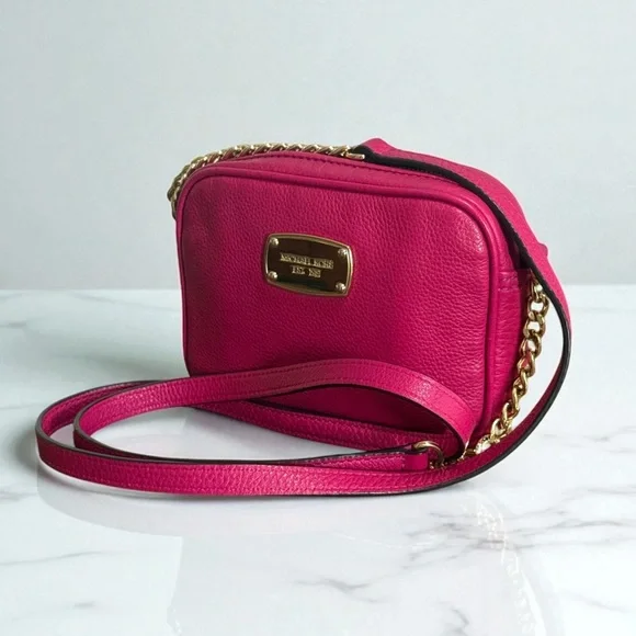 Authentic Michael Kors Leather Pink Gold Crossbody Bag